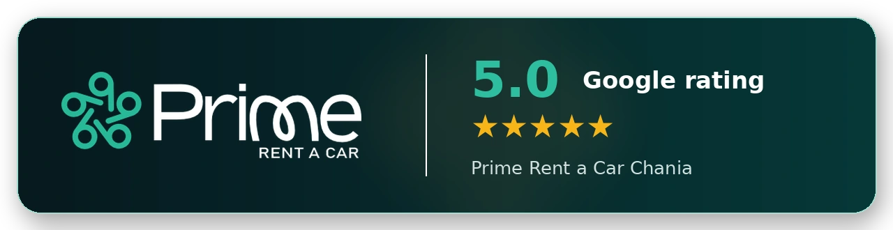 Prime Rent a Car Chania 5.0 Google rating